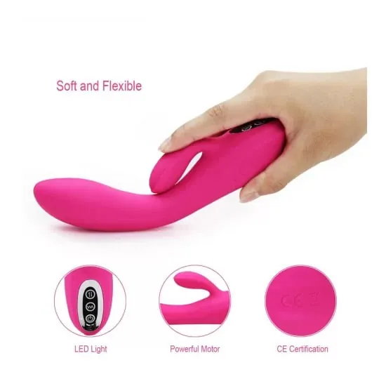 Rechargeable Silicone Rabbit Vibrator Woman Vibrator Clitoral Stimulator Waterproof Adult Sex Toy thumbnail 5